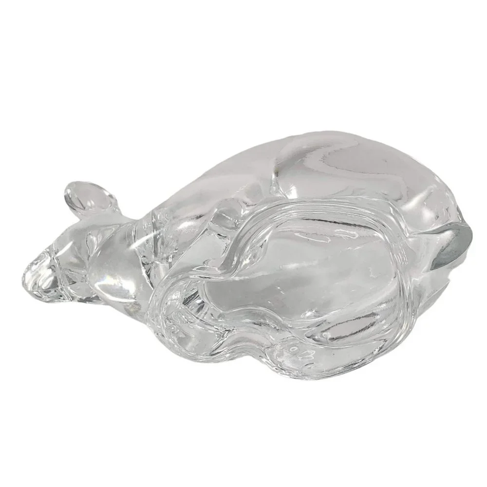 Cristal d'Arques France Crystal Rabbit Bunny Candy Dish Easter